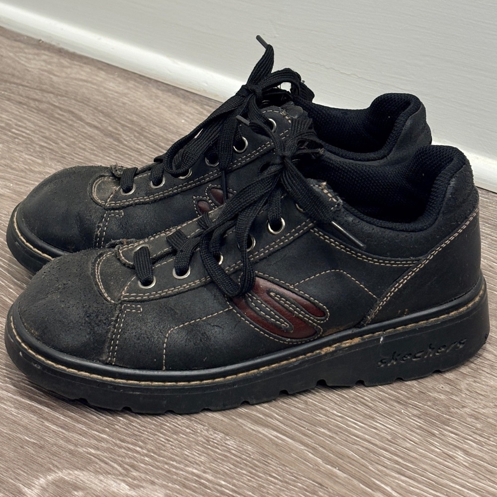 VTG Y2K 90s Skechers Jammers Black Leather Chunky Platform Sneakers SN 45954 7